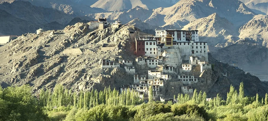 Spituk Buddhist Monastery in Jammu Kashmir, India